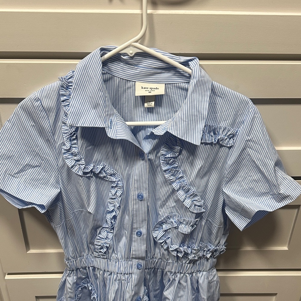 Kate Spade for target Light Blue Ruffle Shirt Dress - Picture 3 of 8